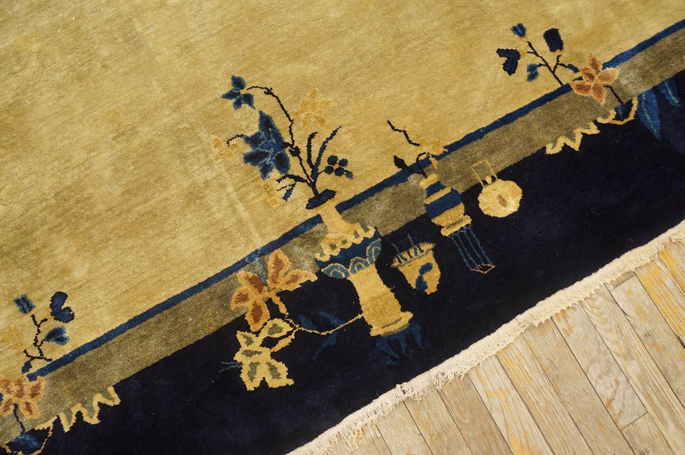 Alfombra china de Pekín de principios del siglo XX ( 9' x 11'6