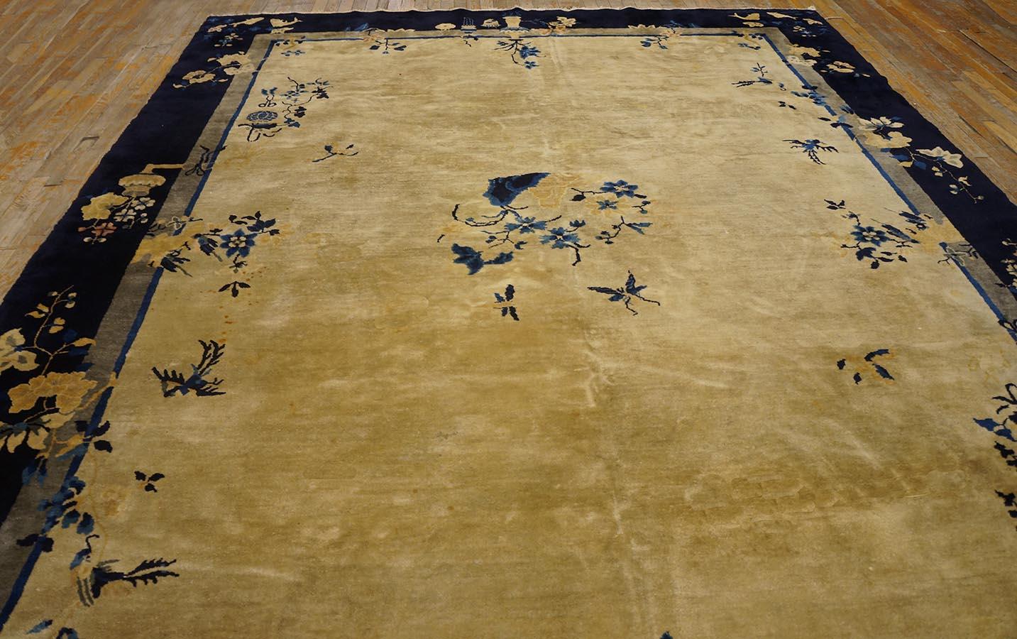 Alfombra china de Pekín de principios del siglo XX ( 9' x 11'6