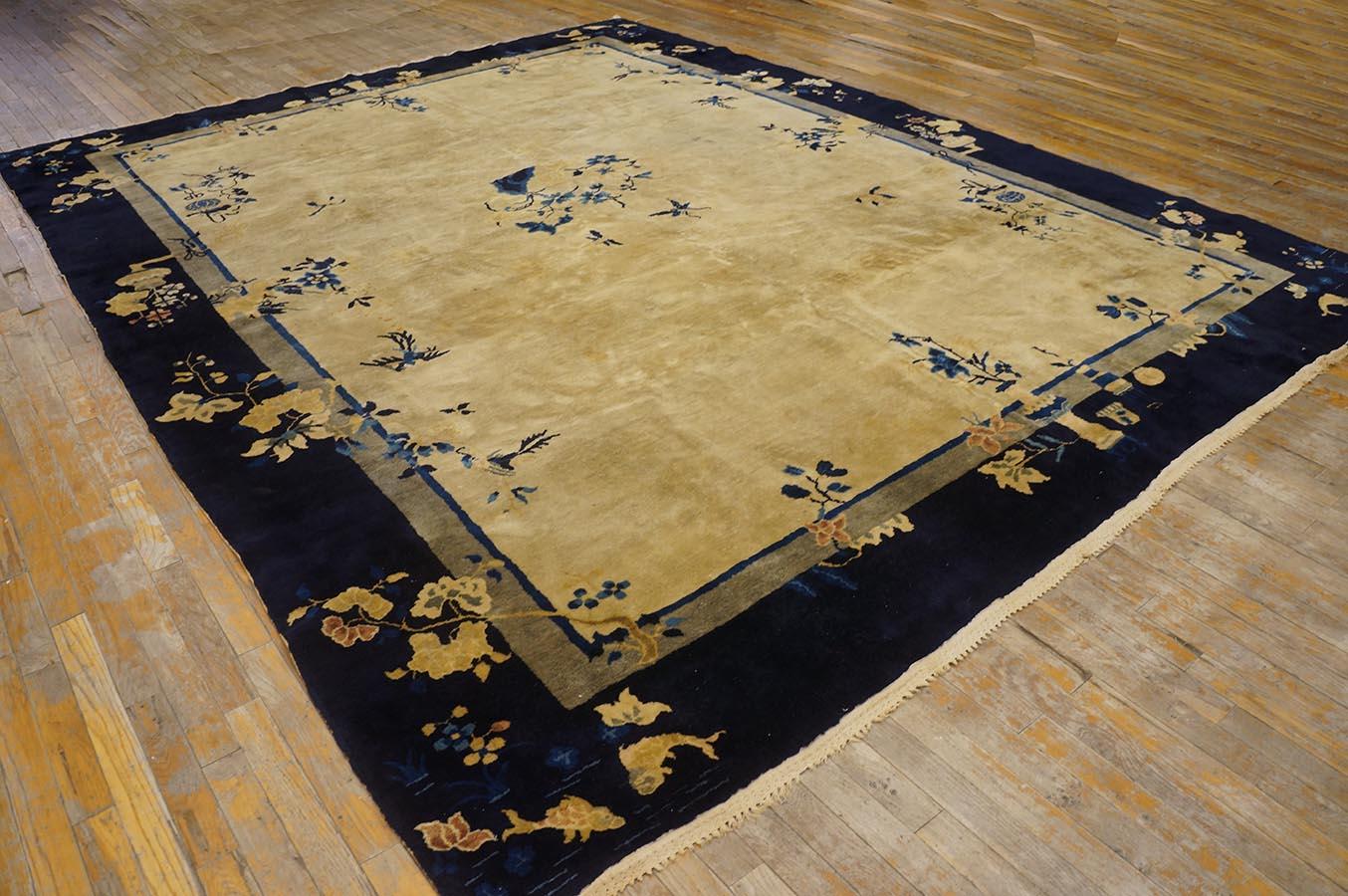 Alfombra china de Pekín de principios del siglo XX ( 9' x 11'6