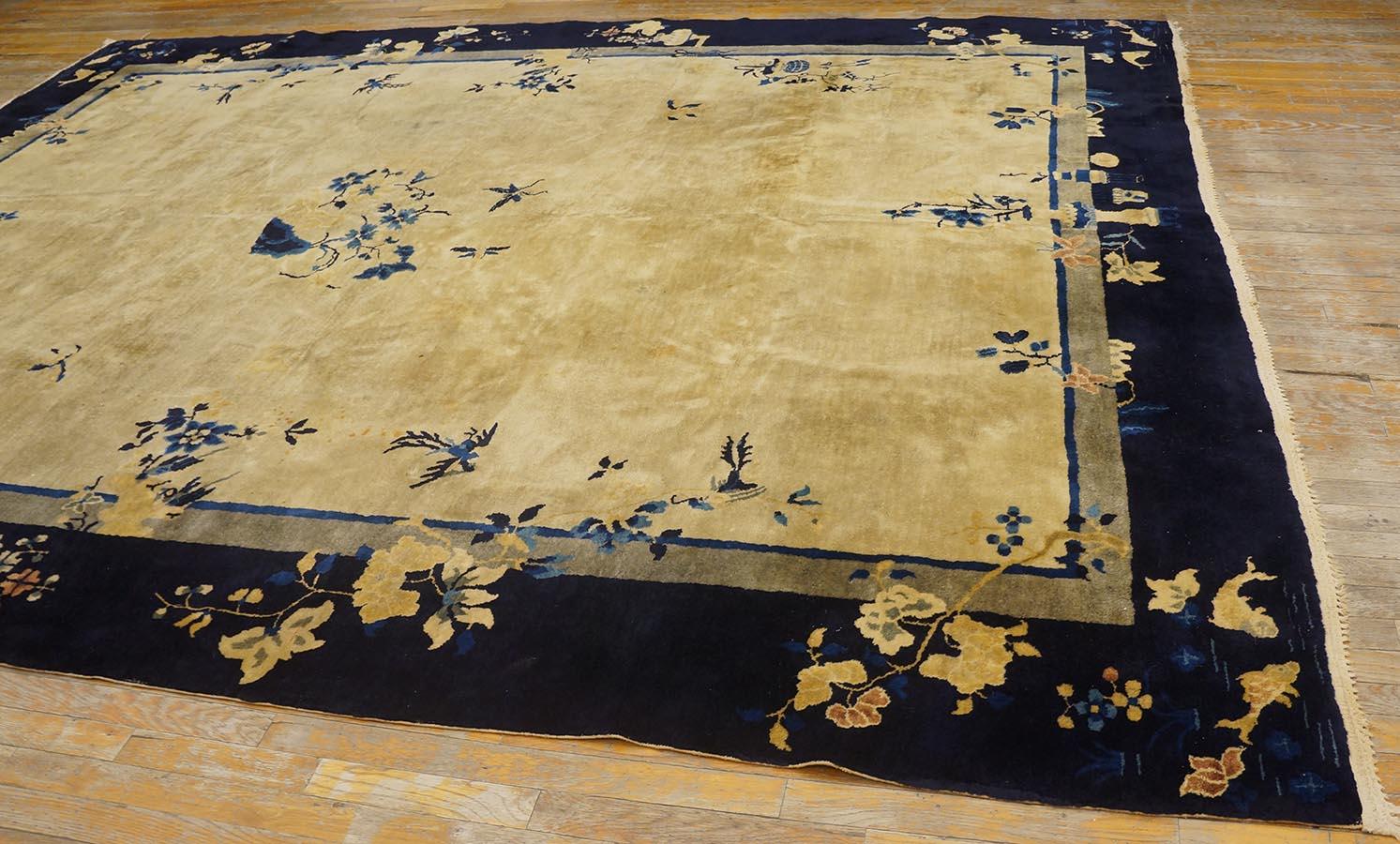 Alfombra china de Pekín de principios del siglo XX ( 9' x 11'6