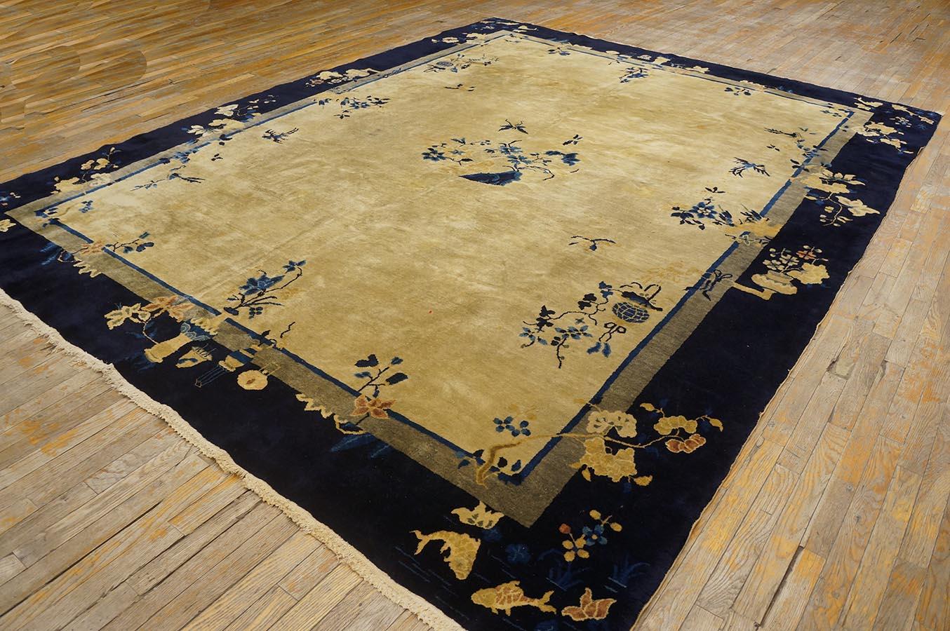 Alfombra china de Pekín de principios del siglo XX ( 9' x 11'6