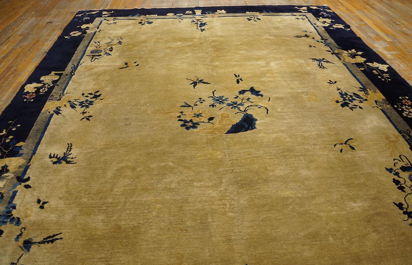 Alfombra china de Pekín de principios del siglo XX ( 9' x 11'6