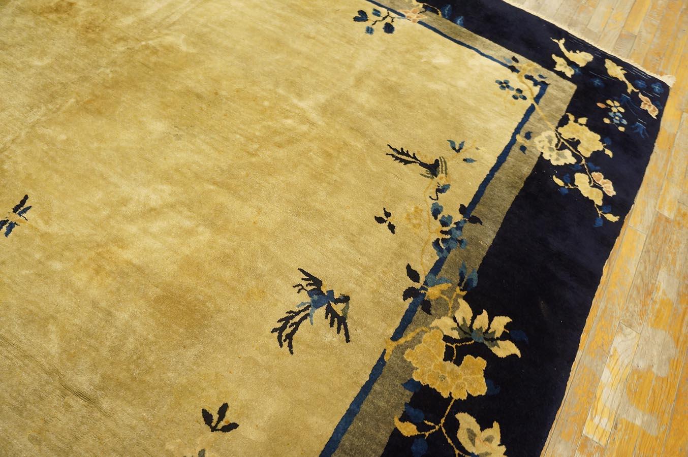 Alfombra china de Pekín de principios del siglo XX ( 9' x 11'6