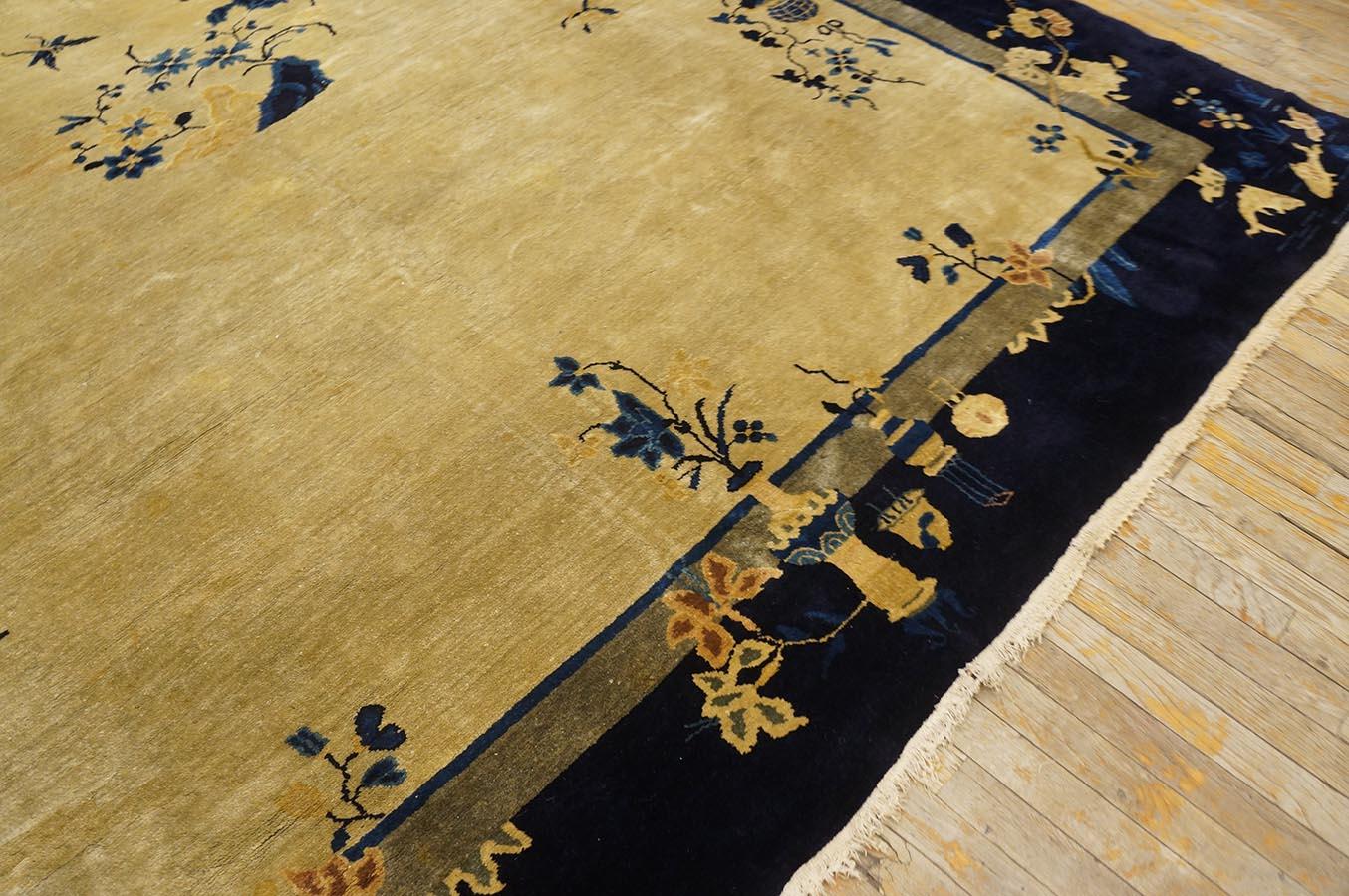 Alfombra china de Pekín de principios del siglo XX ( 9' x 11'6