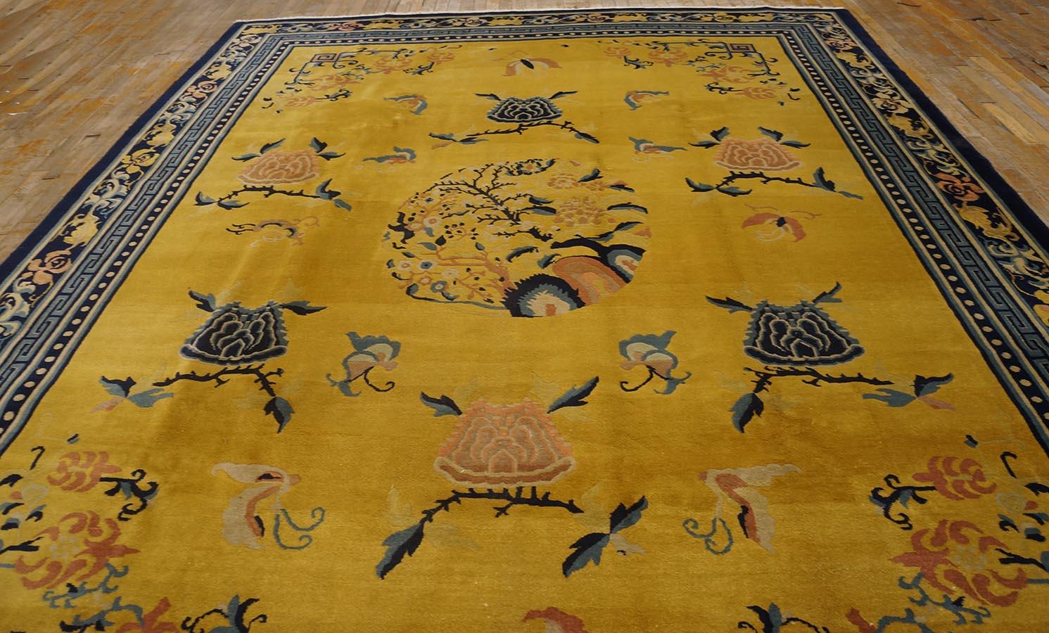 Hand-Knotted Antique Chinese Rug 9' 0