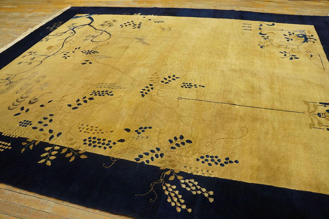 Wool Early 20th Century Chinese Peking Carpet ( 9'2