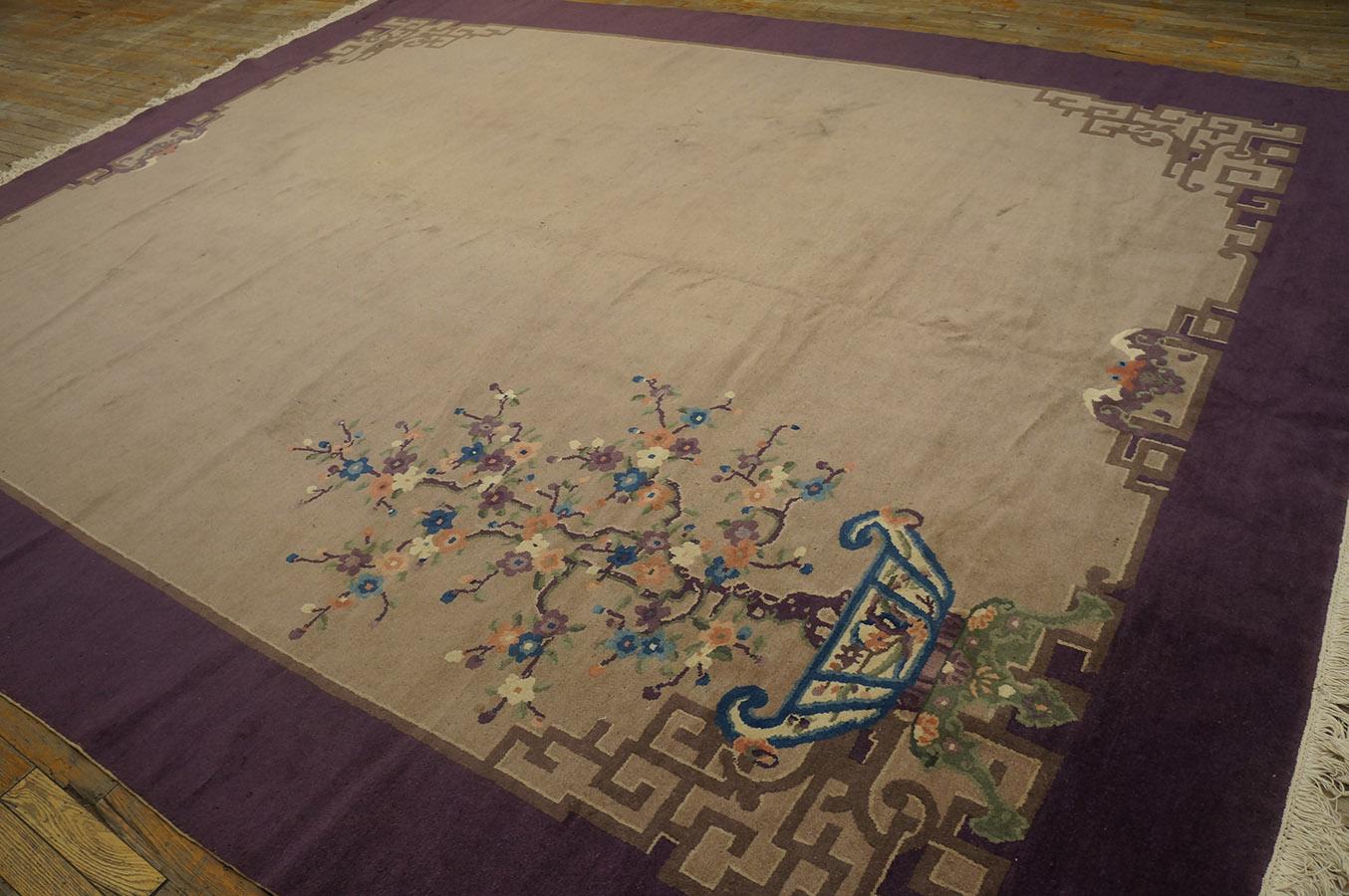 Tapis Art Déco chinois des années 1920 ( 9''3'''' x 11''8'''' - 282 x 282 x 355 ) en vente 4