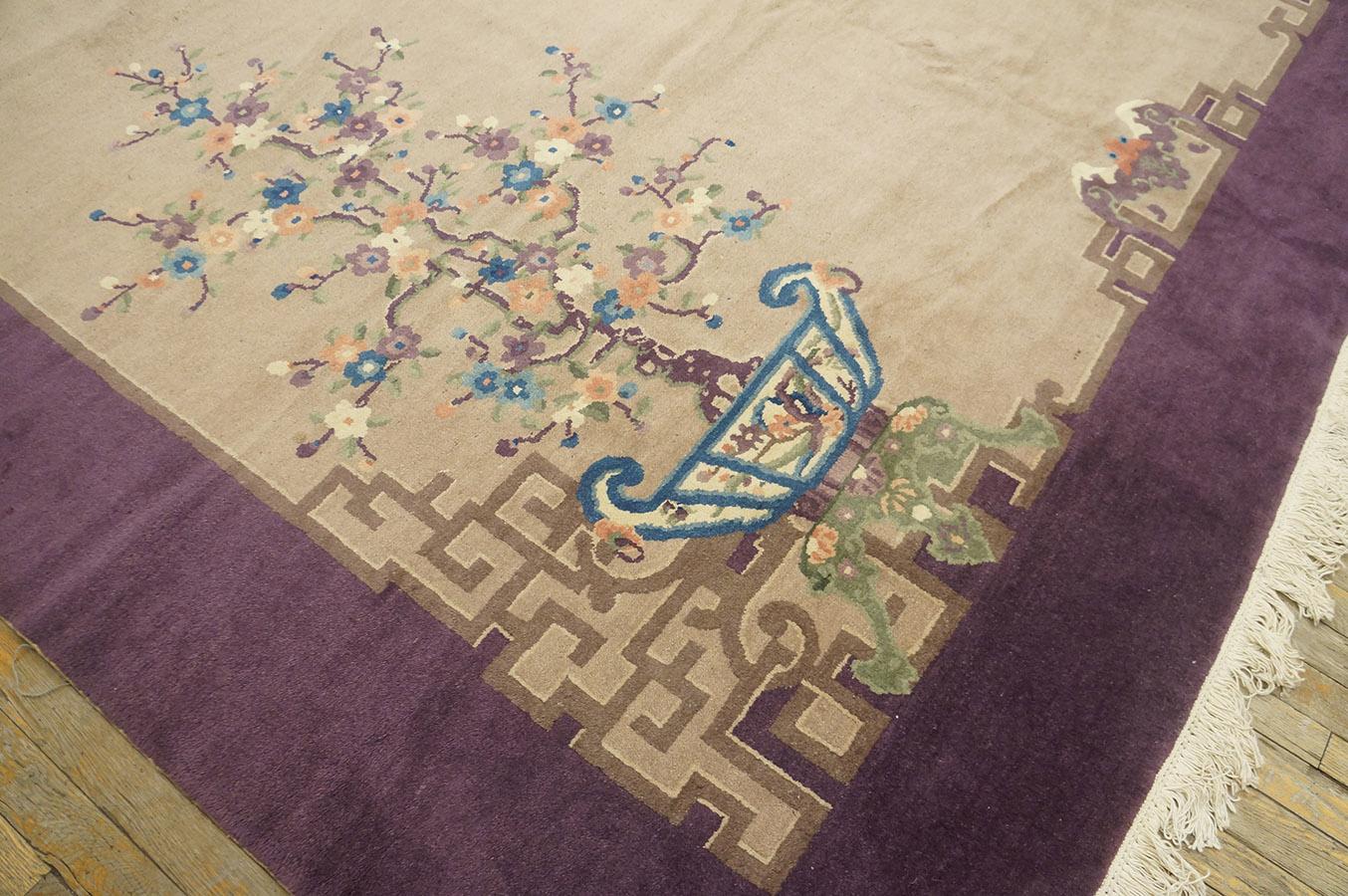 Tapis Art Déco chinois des années 1920 ( 9''3'''' x 11''8'''' - 282 x 282 x 355 ) en vente 5
