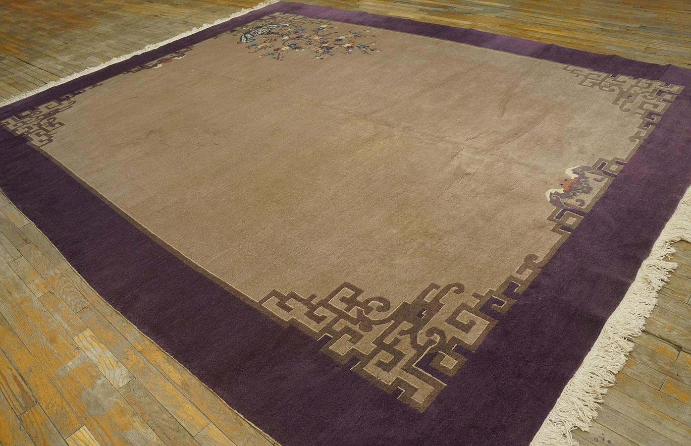 Early 20th Century 1920s Chinese Art Deco Carpet ( 9'3'' x 11'8'' - 282 x 282 x 355 ) For Sale