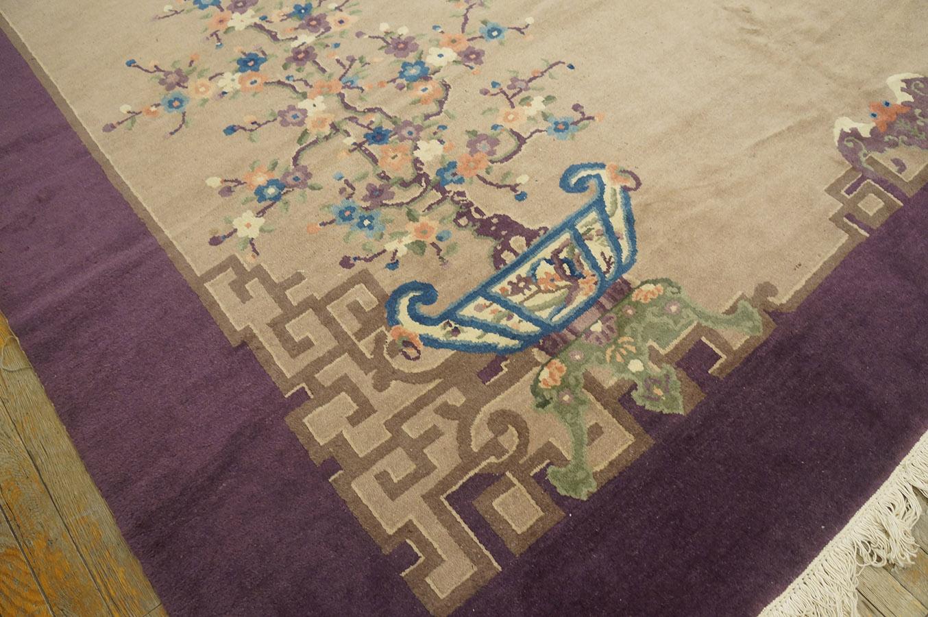 Tapis Art Déco chinois des années 1920 ( 9''3'''' x 11''8'''' - 282 x 282 x 355 ) en vente 1
