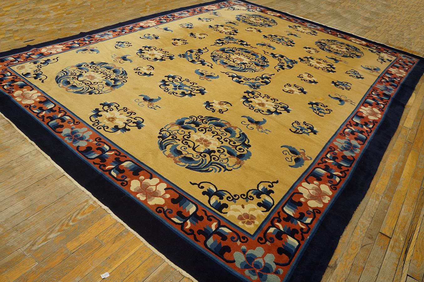 Antique Chinese rug, size: 9' 4''x12' 3''.