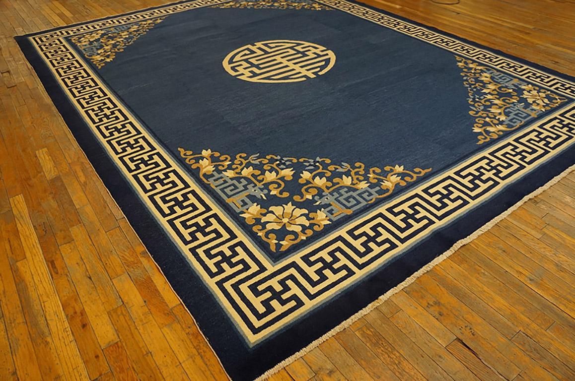 Late 19th Century Early 20th Century Chinese Peking Carpet ( 9'2