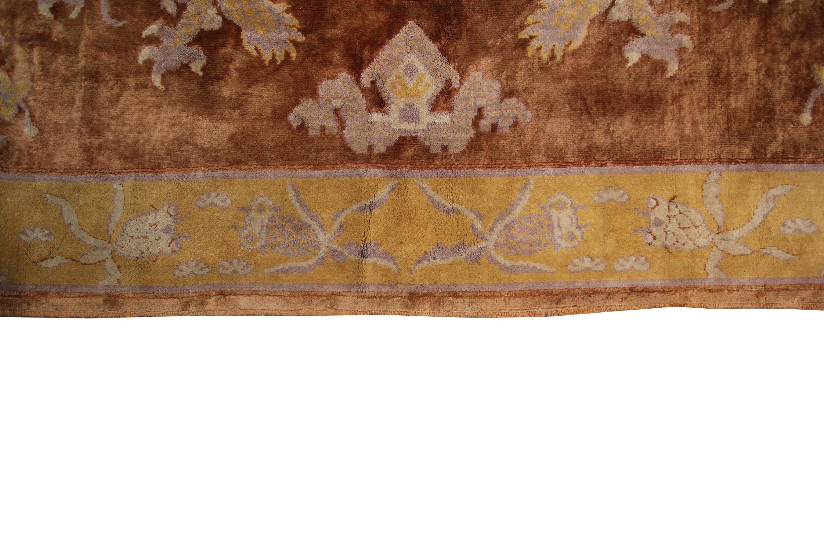 Antique Chinese Rug Antique Peking Rug Antique Khotan Tapestry 1880 For Sale 4