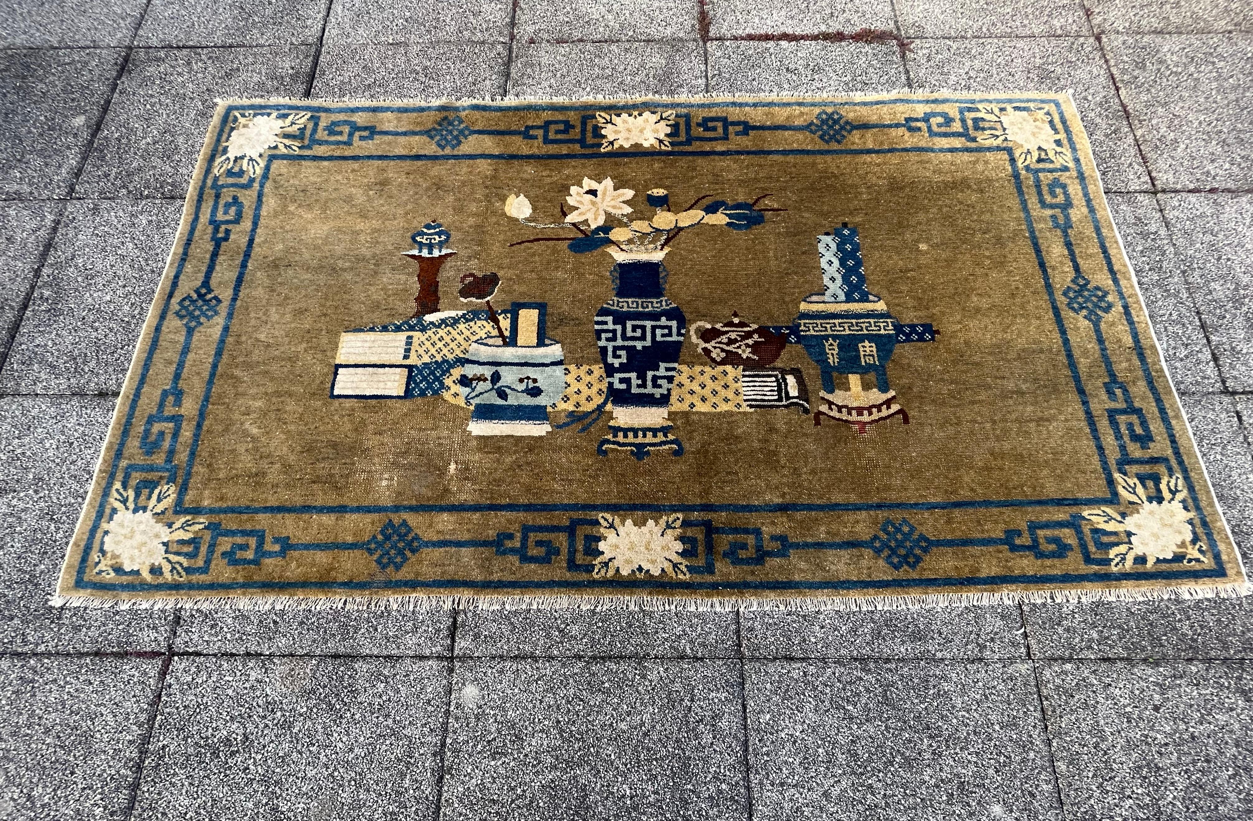 20th Century Antique Chinese Rug, Fine Antique For Sale