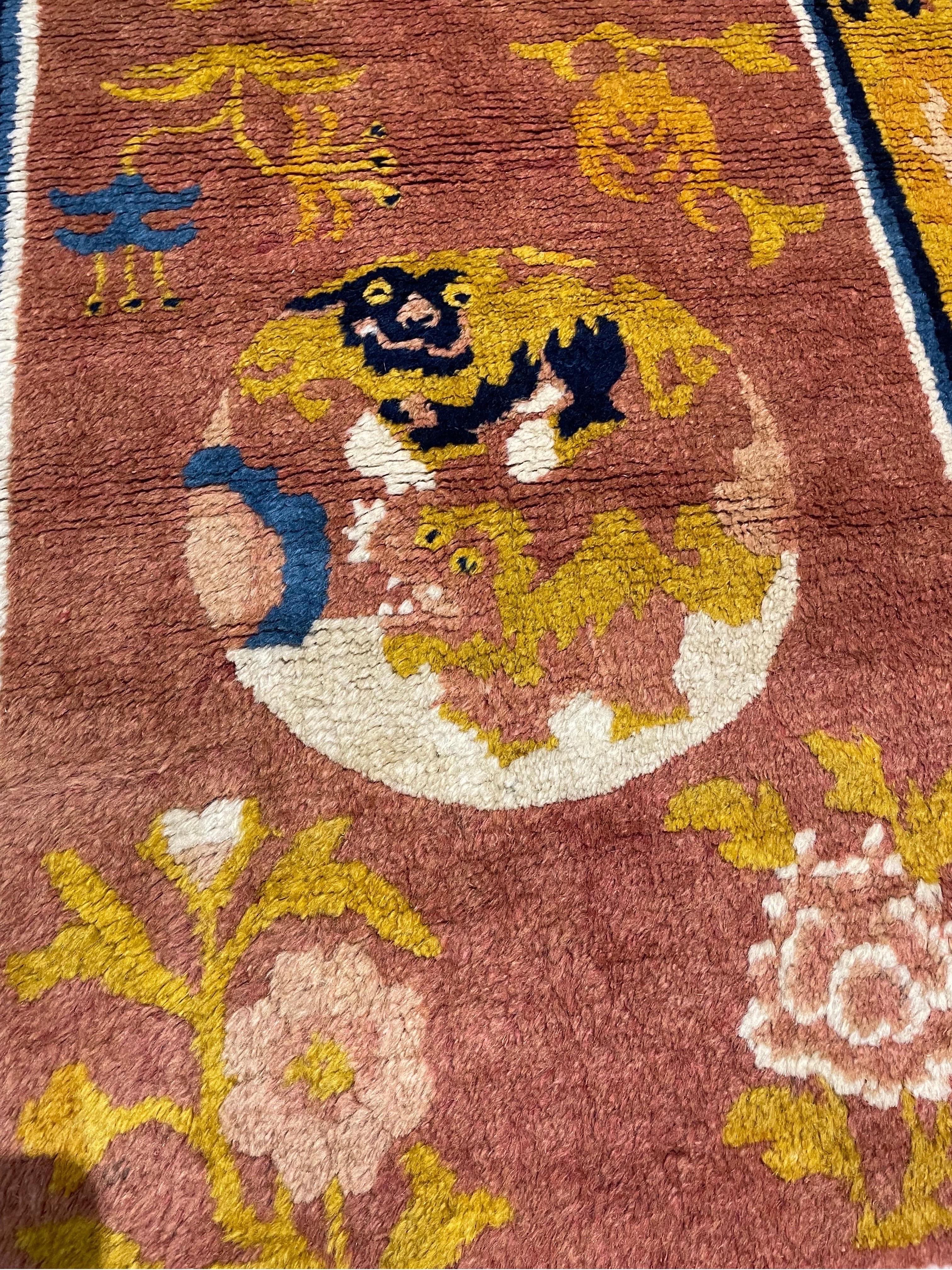 Art Deco Antique Chinese Rug For Sale