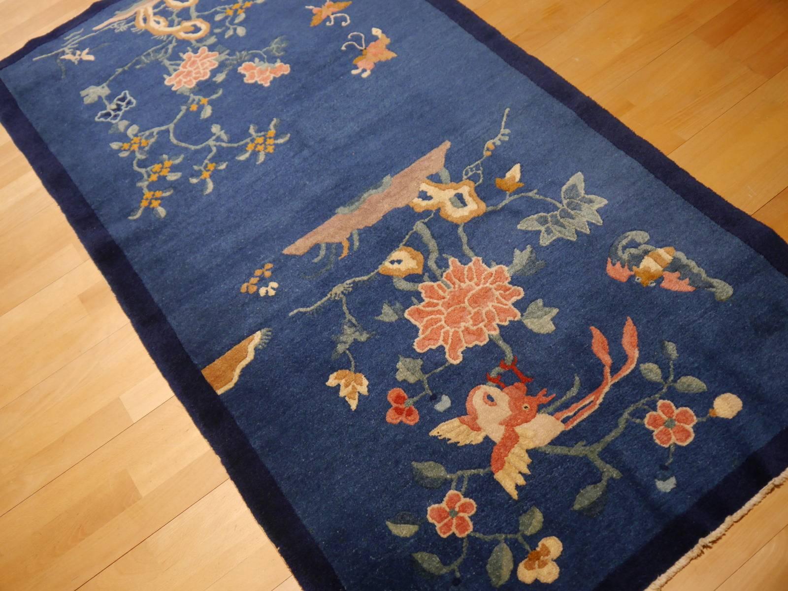 Hand-Knotted Antique Chinese Rug