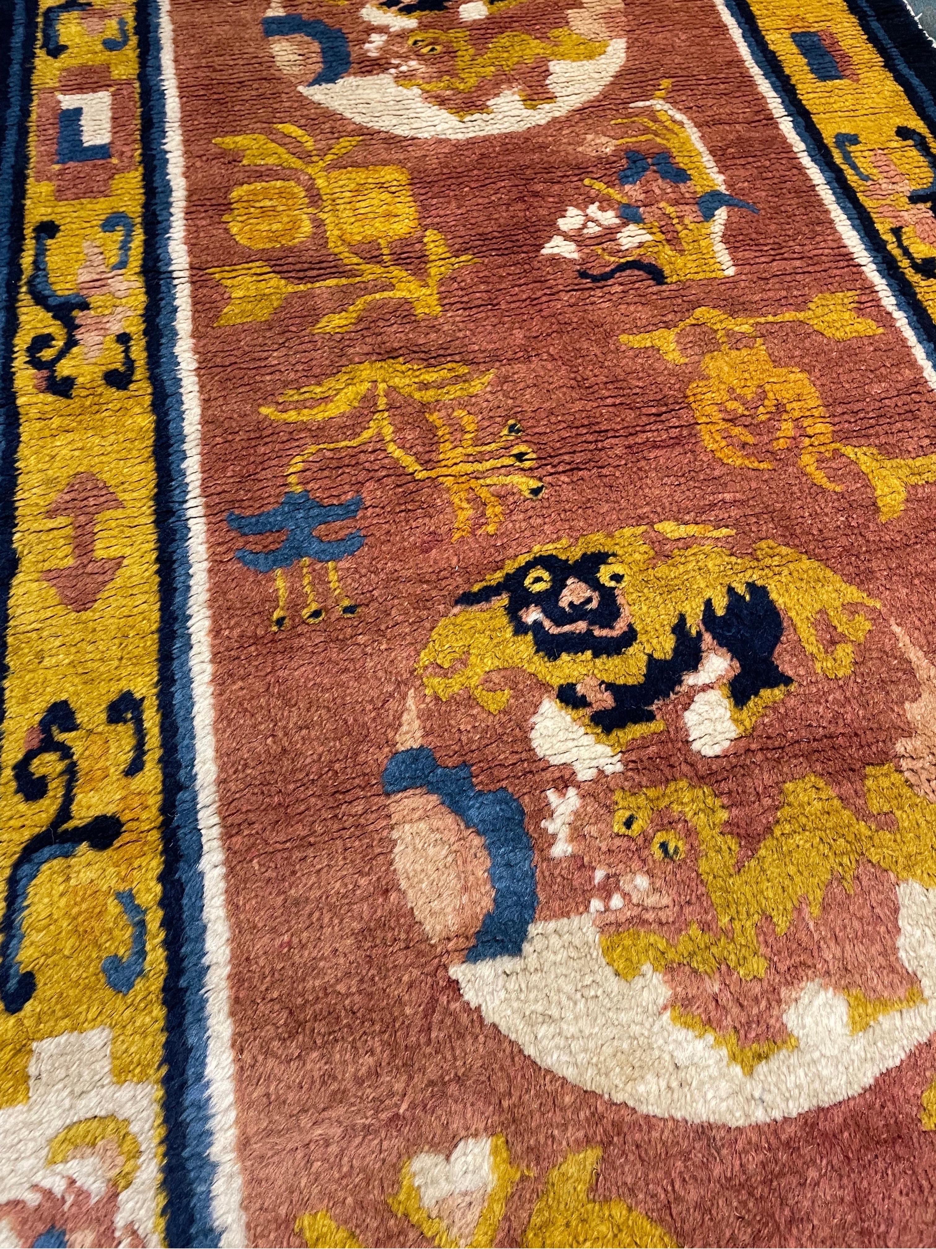 Wool Antique Chinese Rug  For Sale