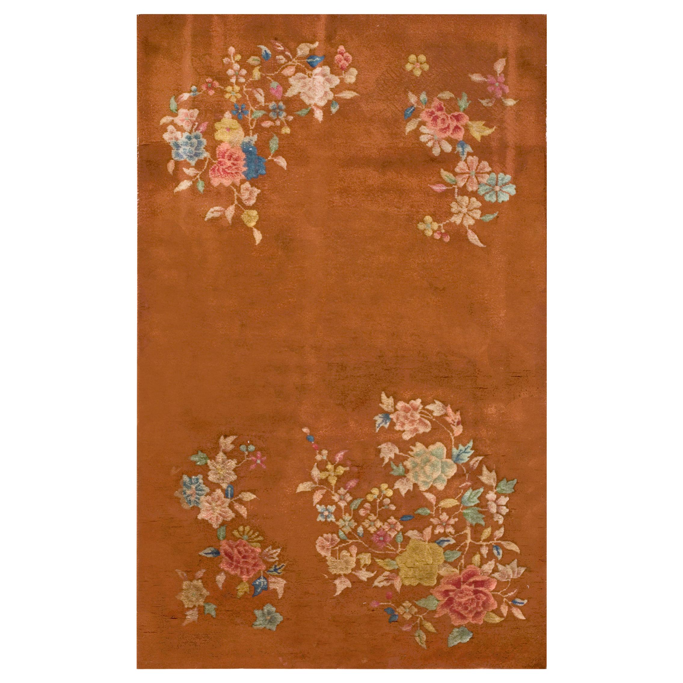 1930s Chinese Art Deco Carpet ( 3' x 4'10" x 92 x 147 cm )  For Sale