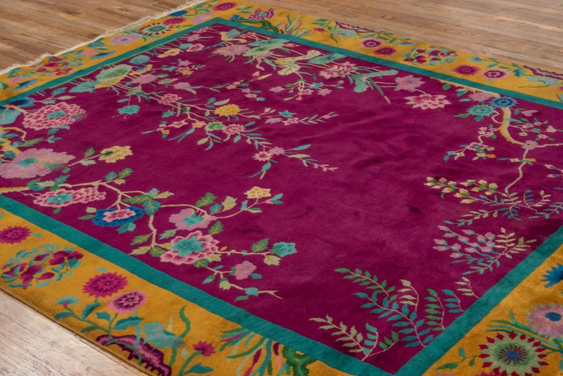 Antique Chinese Rug with Allover Floral Details  For Sale 3