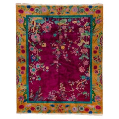 Antique Chinese Rug with Allover Floral Details 