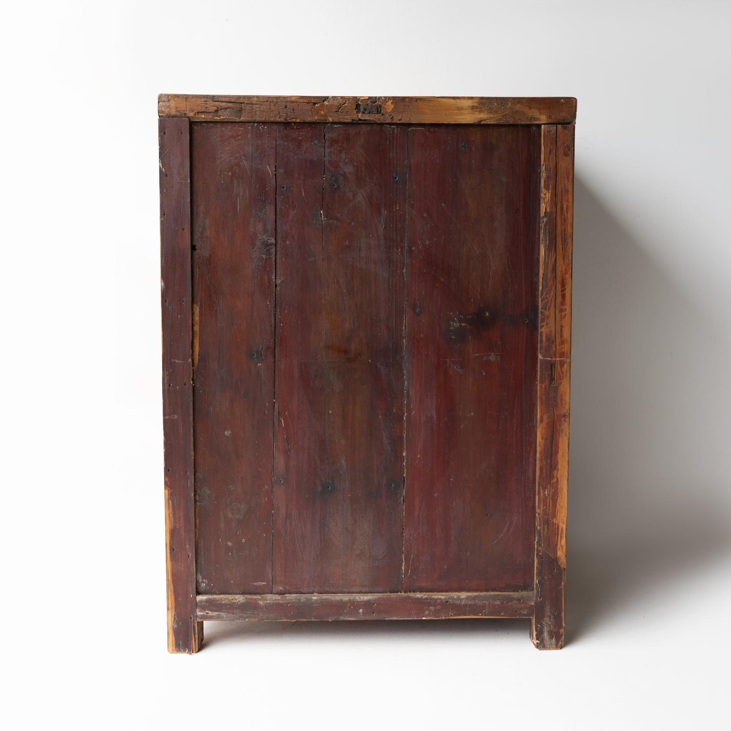Antique Chinese Rustic Elm Tea Cabinet, Early 20Th Century 5