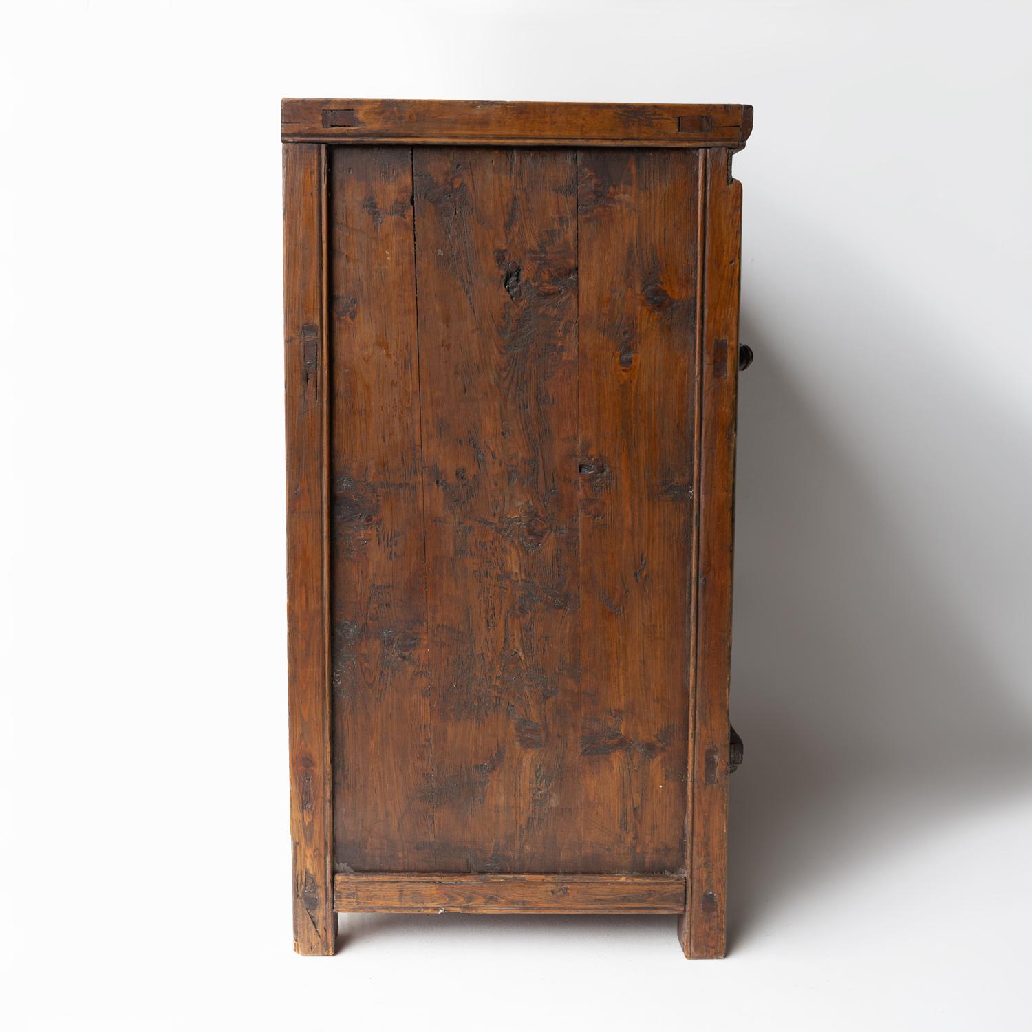 Antique Chinese Rustic Elm Tea Cabinet, Early 20Th Century 2