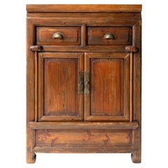 Antique Chinese Rustic Elm Tea Cabinet, Early 20Th Century