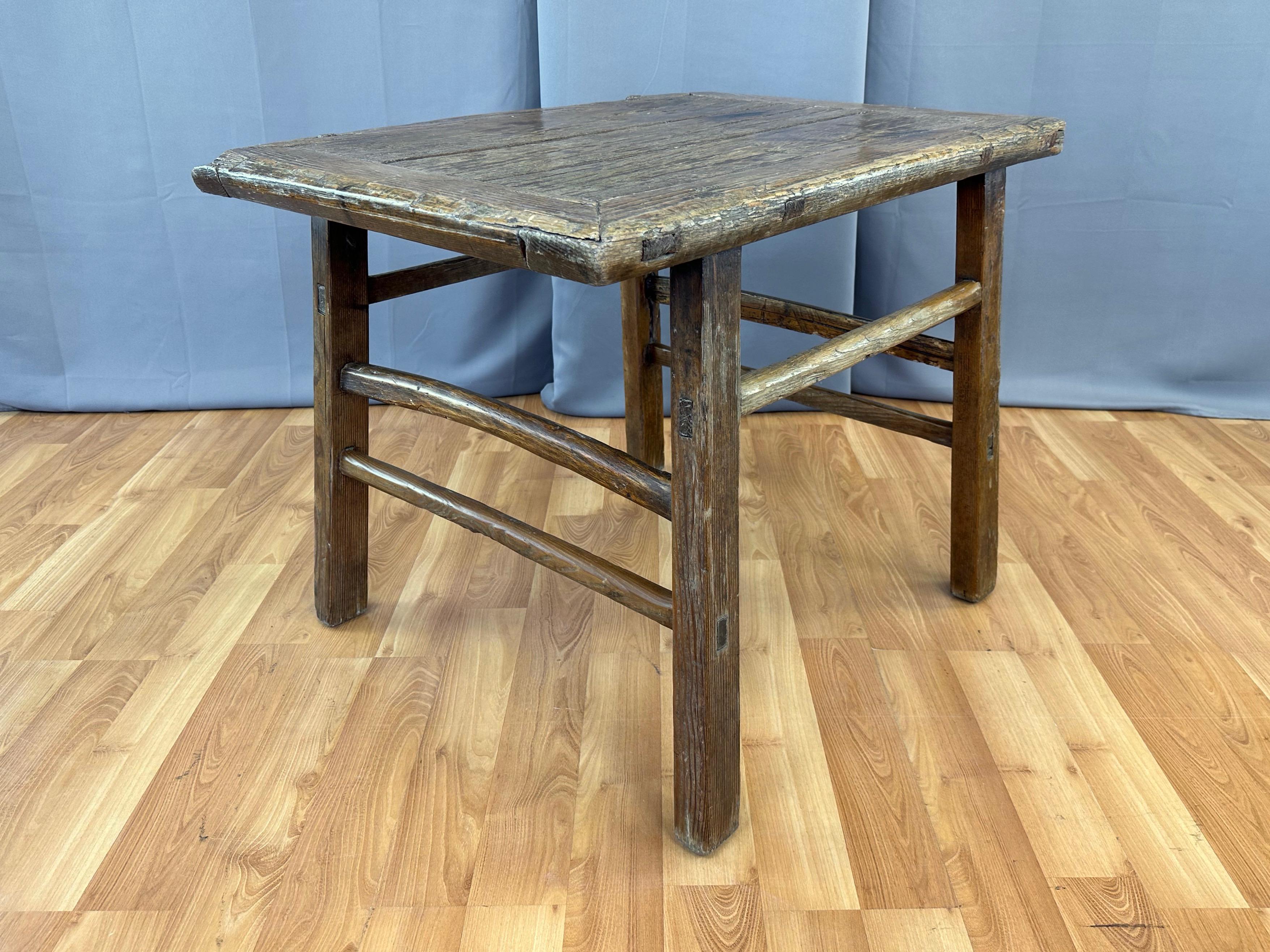 Antique Chinese Rustic Elm Wood Altar Table or Work Table, c. 1875 1