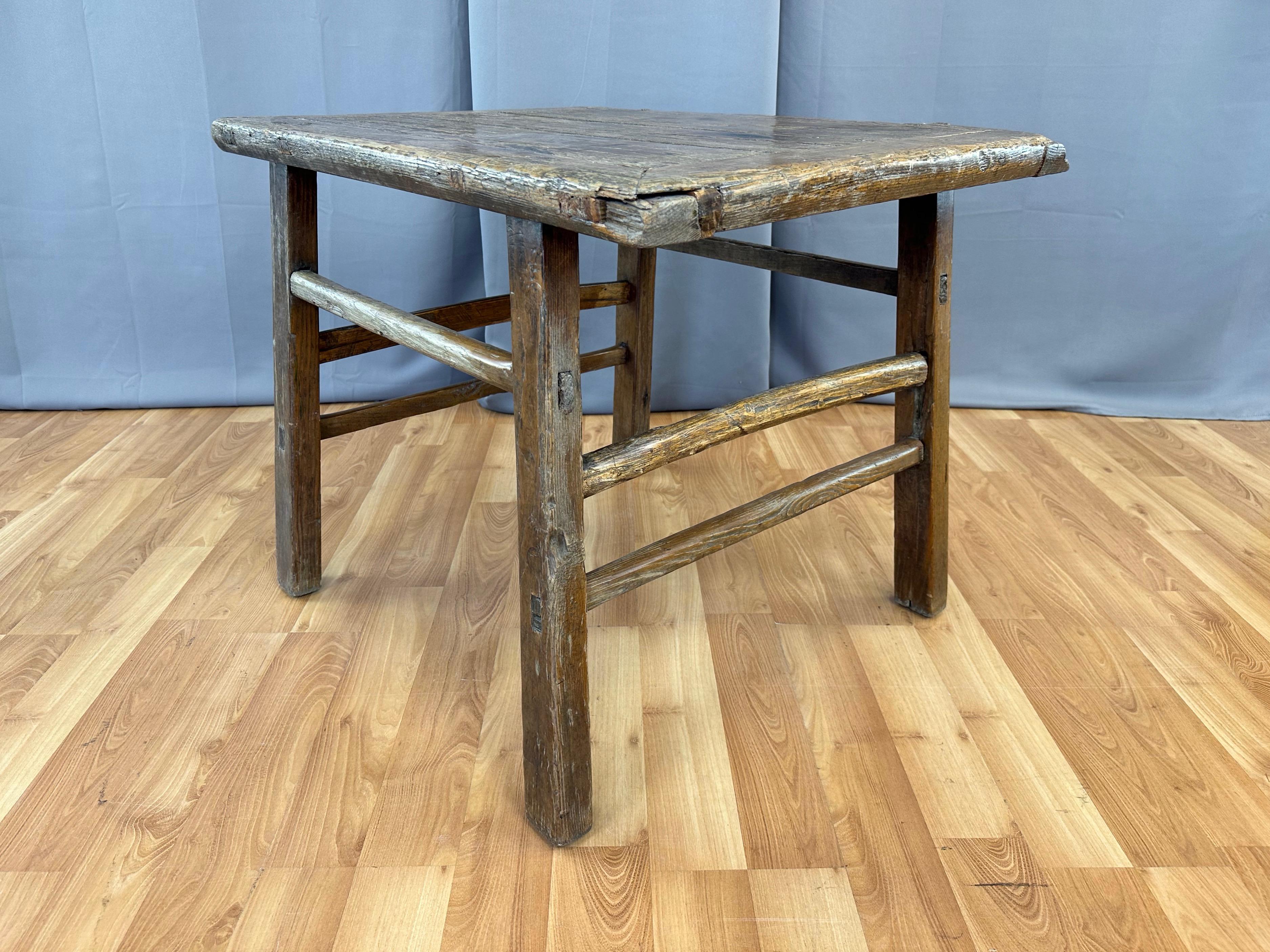Antique Chinese Rustic Elm Wood Altar Table or Work Table, c. 1875 3