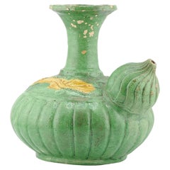 Antique Chinese Sancai Biscuit Green and Yellow Ghendi Porcelain/Earthenware