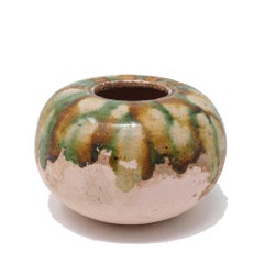 Antico vaso cinese in ceramica smaltata Sancai