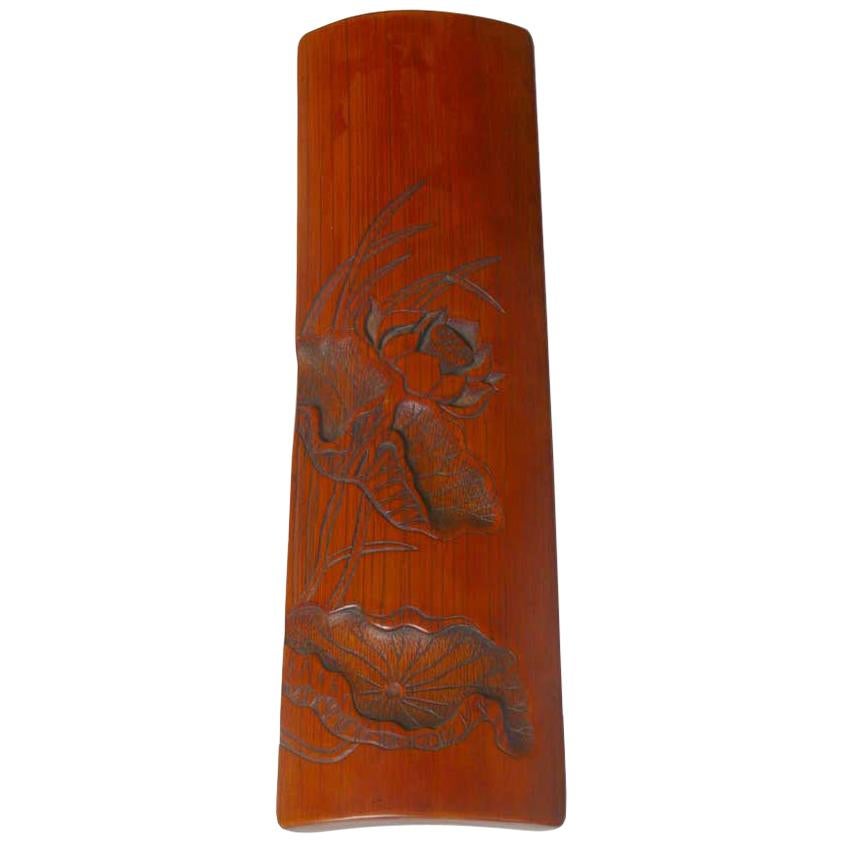 Antique Chinese Scholar's Bamboo Wrist Rest For Sale