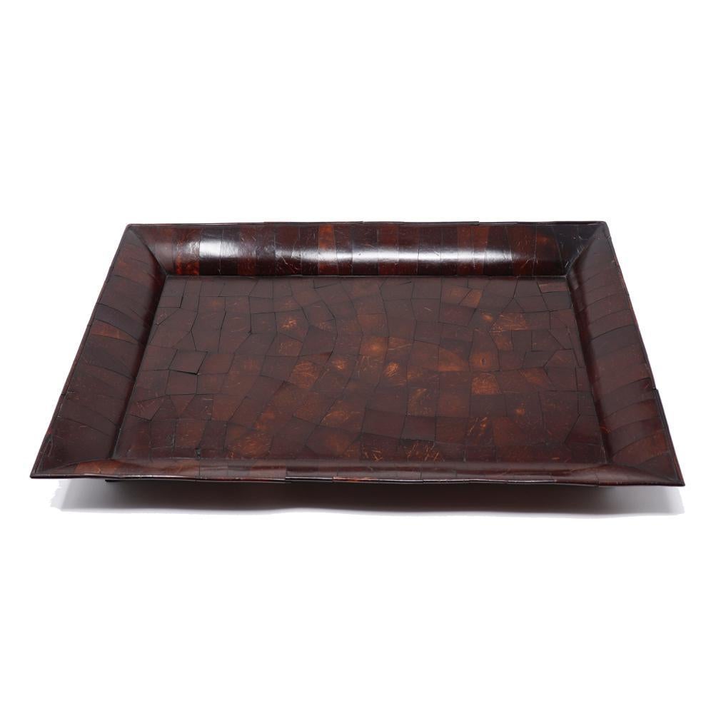 Qing Antique Chinese Scholars’ Incense Tray of Coconut Wood For Sale