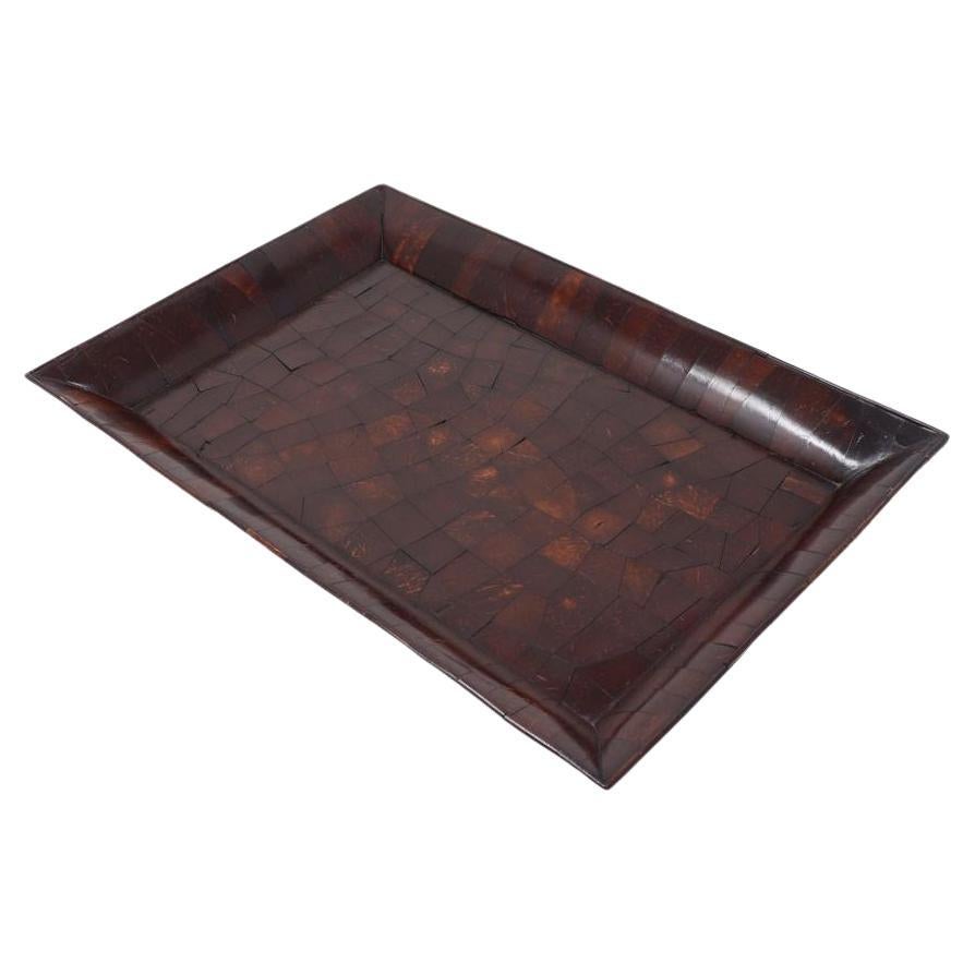 Antique Chinese Scholars’ Incense Tray of Coconut Wood For Sale