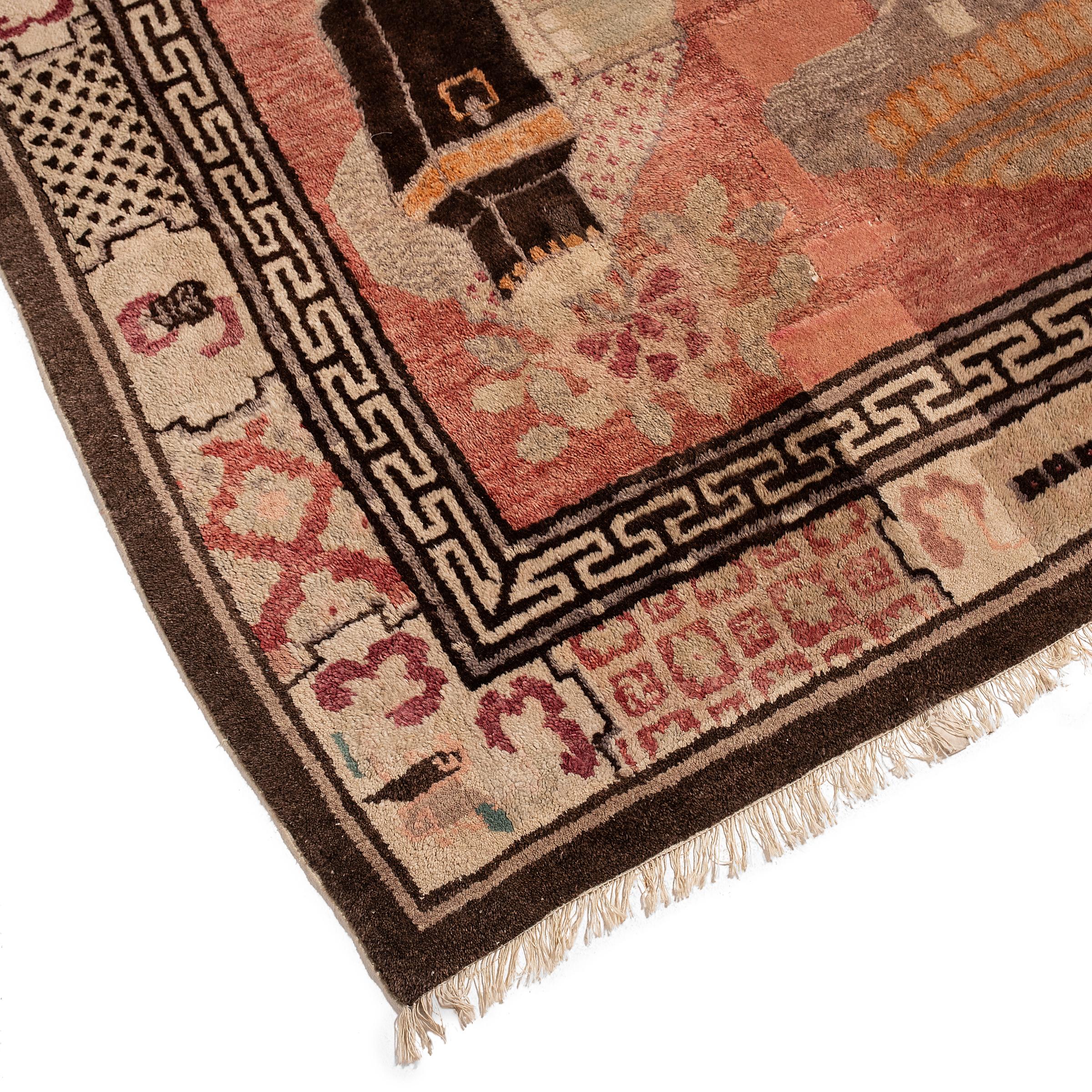 Antique Chinese Scholars' Object Carpet, c. 1930 In Good Condition For Sale In Chicago, IL