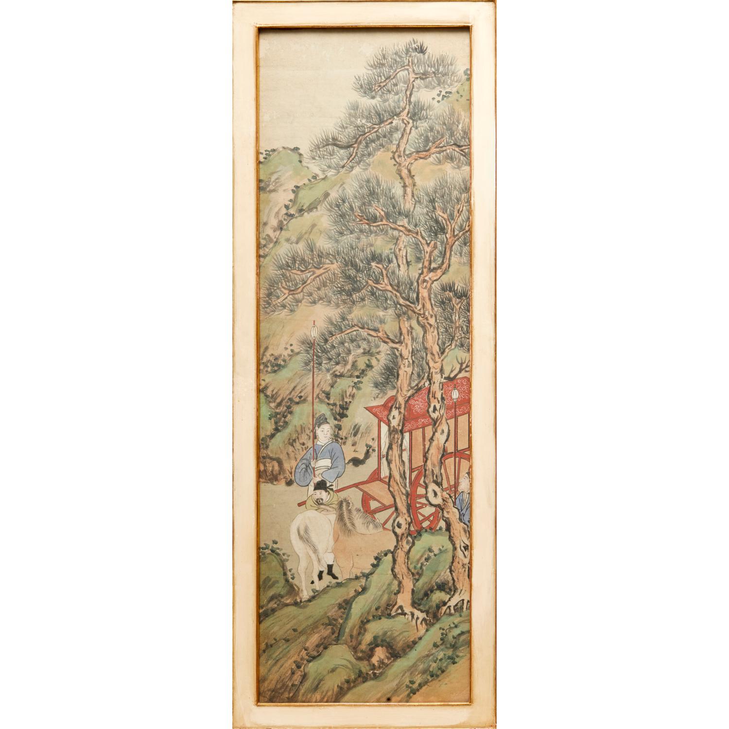 Antigua Escuela China Tinta, Acuarela y Gouache sobre Papel - Enmarcada Bajo Vidrio en venta 1