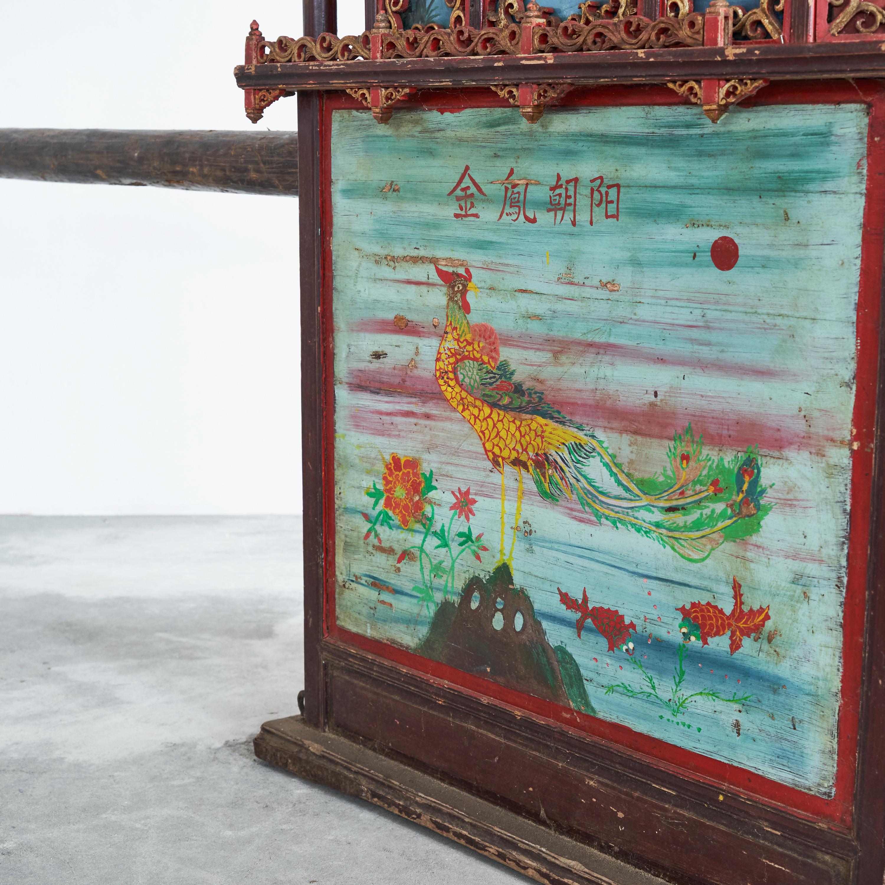 Hand-Crafted Antique Chinese Sedan Chair, 1890s For Sale