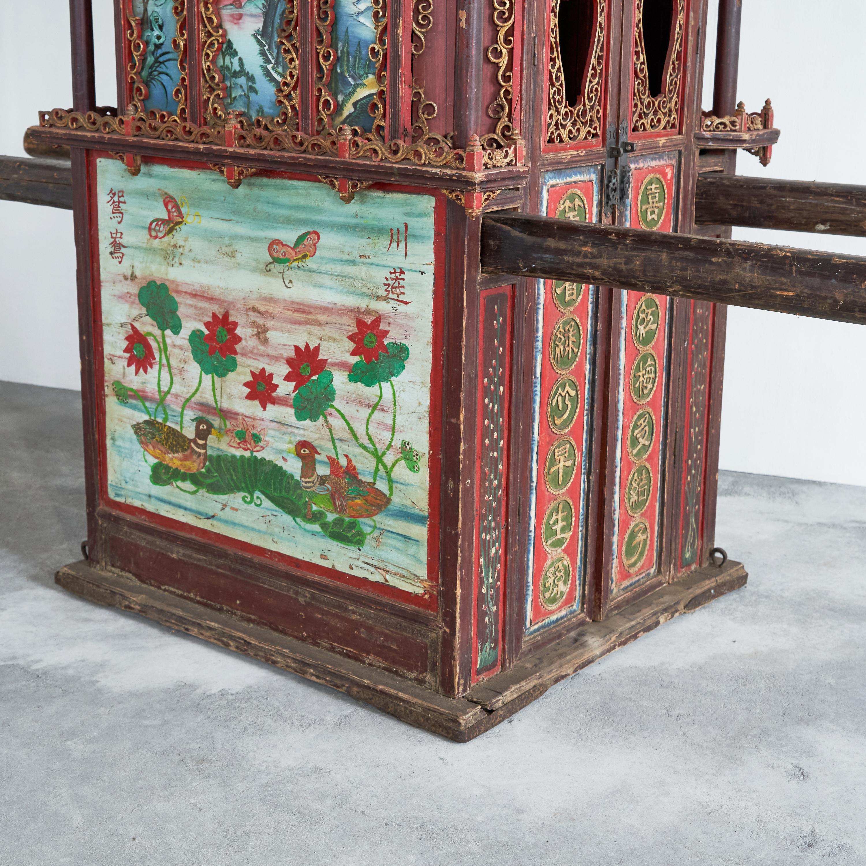 19th Century Antique Chinese Sedan Chair, 1890s For Sale