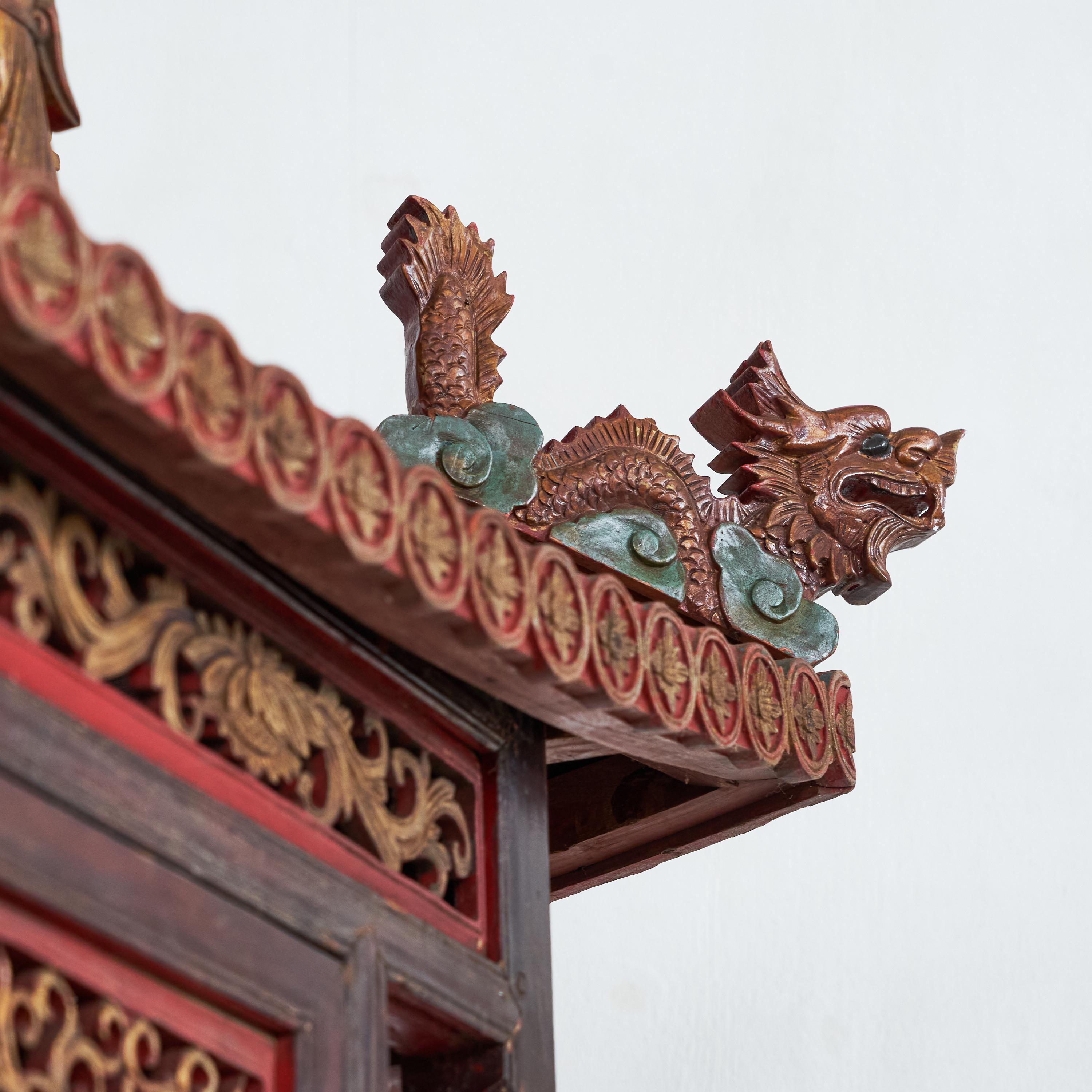 Wood Antique Chinese Sedan Chair, 1890s For Sale