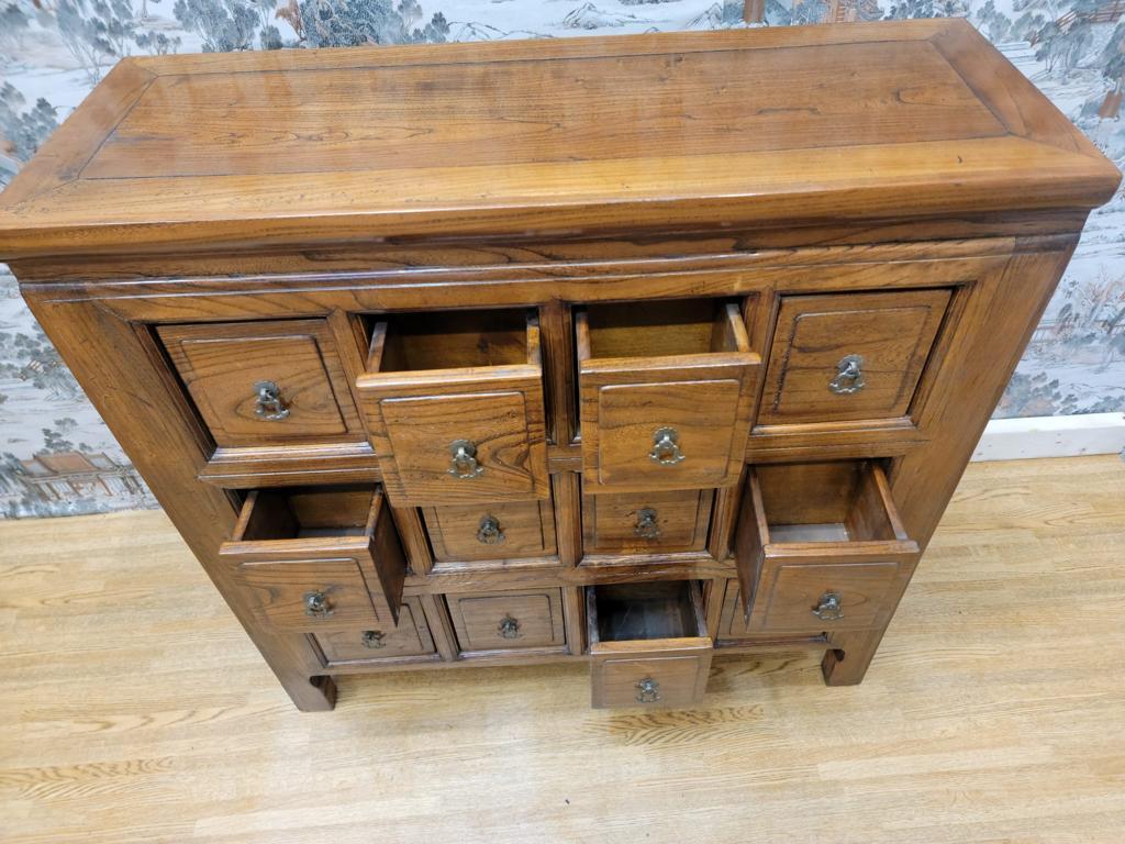 Antique Chinese Shanxi Province Elmwood Apothecary Medicine Chest, Set of 2 For Sale 8