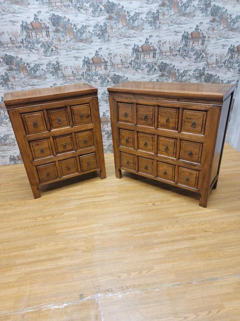 Antique Chinese Shanxi Province Elmwood Apothecary Medicine Chest, Set of 2 For Sale 9