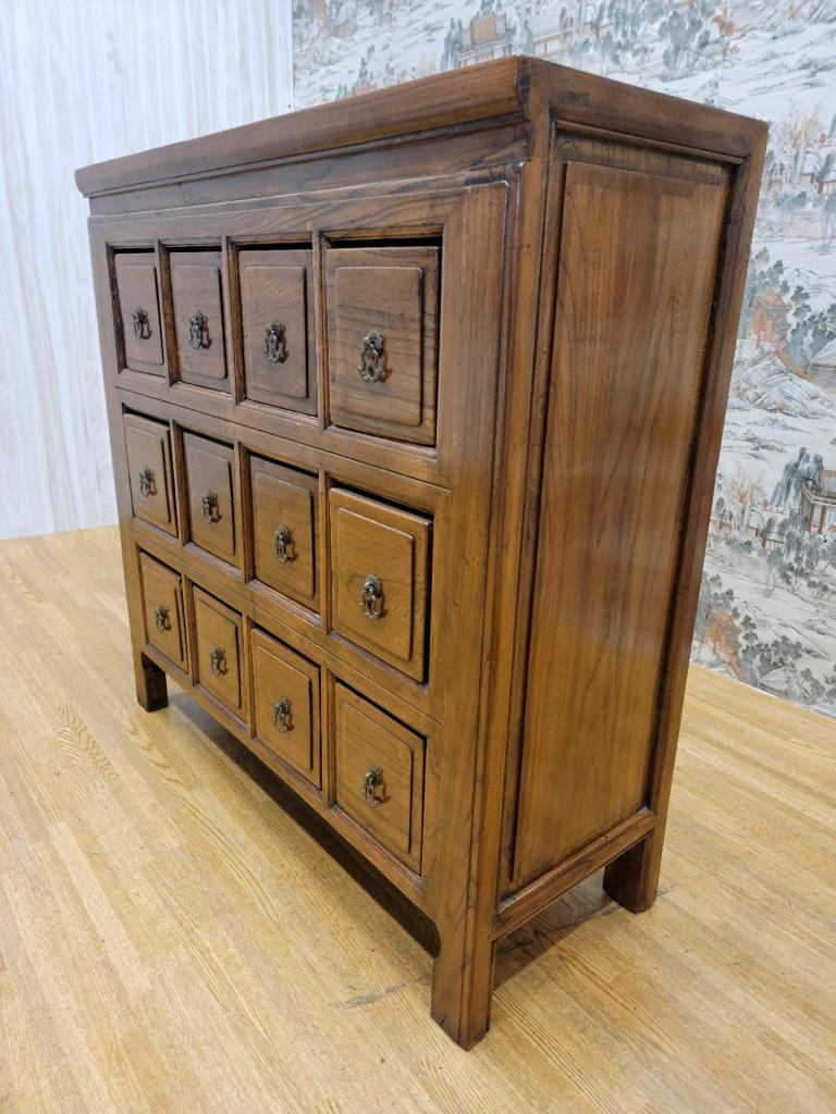 Antique Chinese Shanxi Province Elmwood Apothecary Medicine Chest, Set