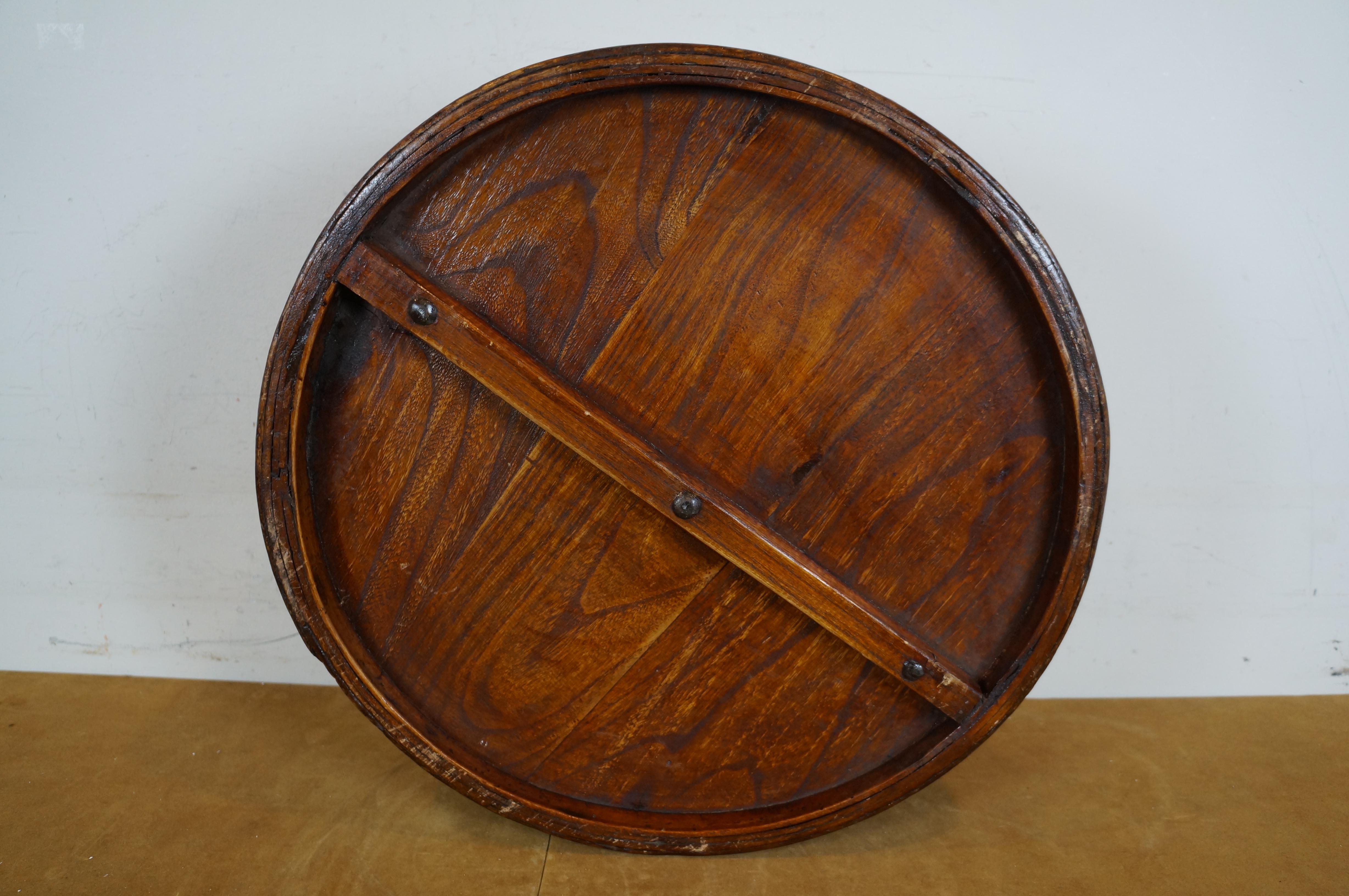 Antique Chinese Shanxi Round Bentwood Dumpling Serving Steamer Box 20