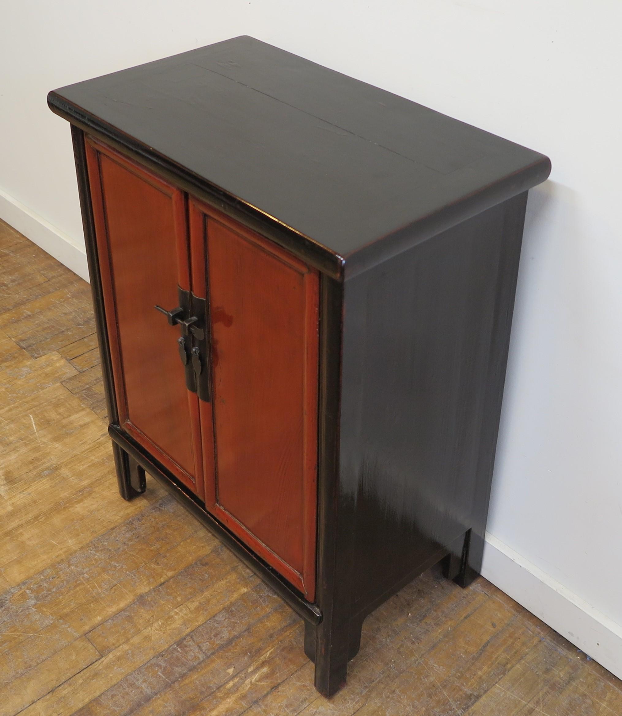 Lacquered Antique Chinese Side Cabinet