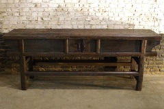 Ancienne base de buffet buffet chinois en orme:: dynastie Qing