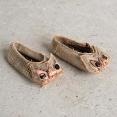 Antique Chinese Silk Embroidered Baby Slippers/Children's Shoes, 19th Century