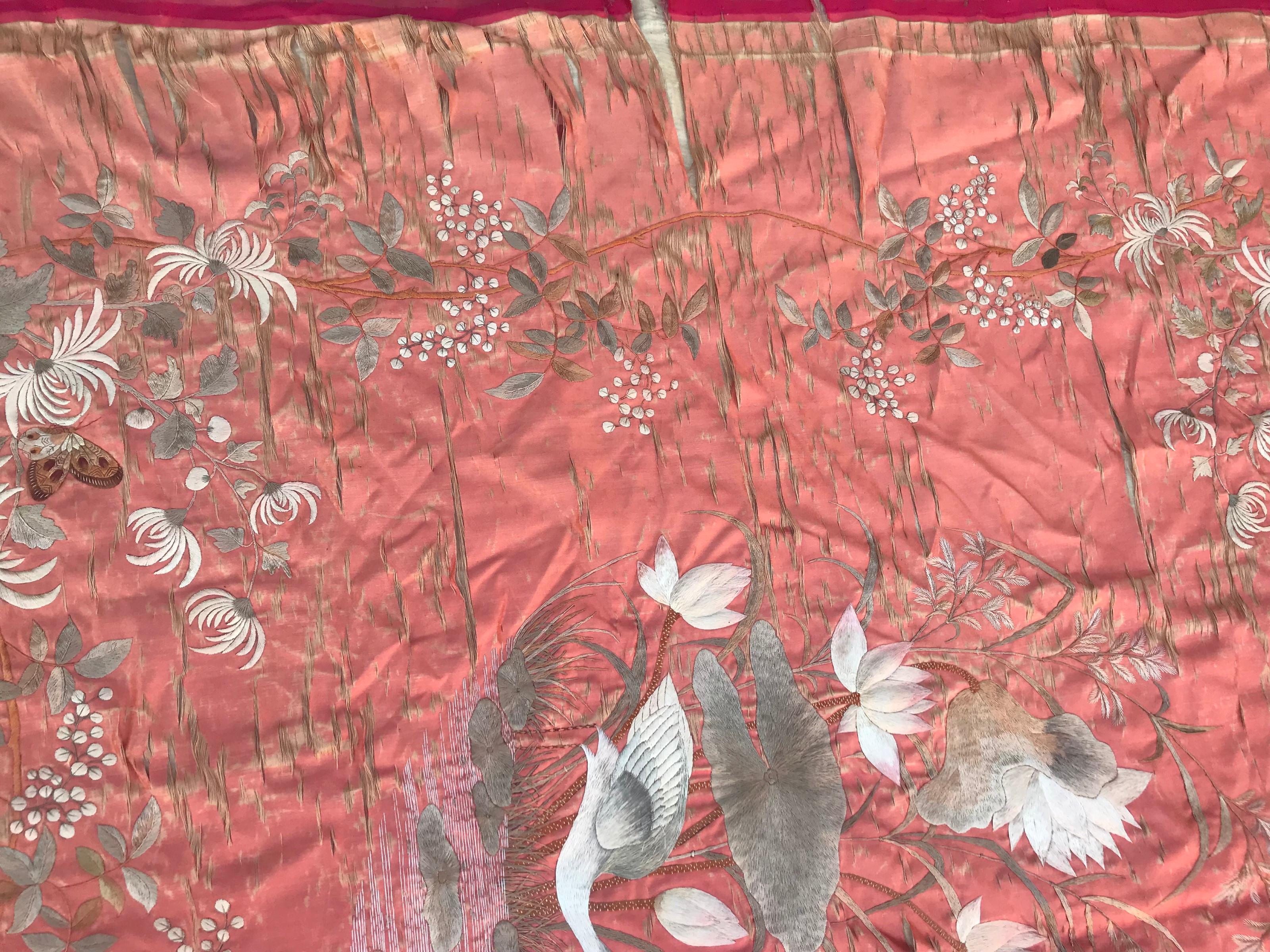 Chinoiserie Antique Chinese Silk Embroidery