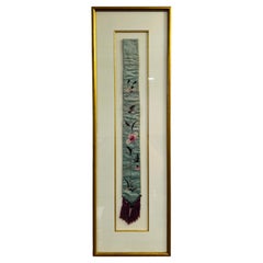 Antique panneau de bandeau de manche en broderie de soie chinoise Dynasty Qing (1644-1911)
