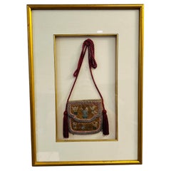 Antique Chinese Silk Figural Embroidered Purse Qing Dynasty (1644-1911)