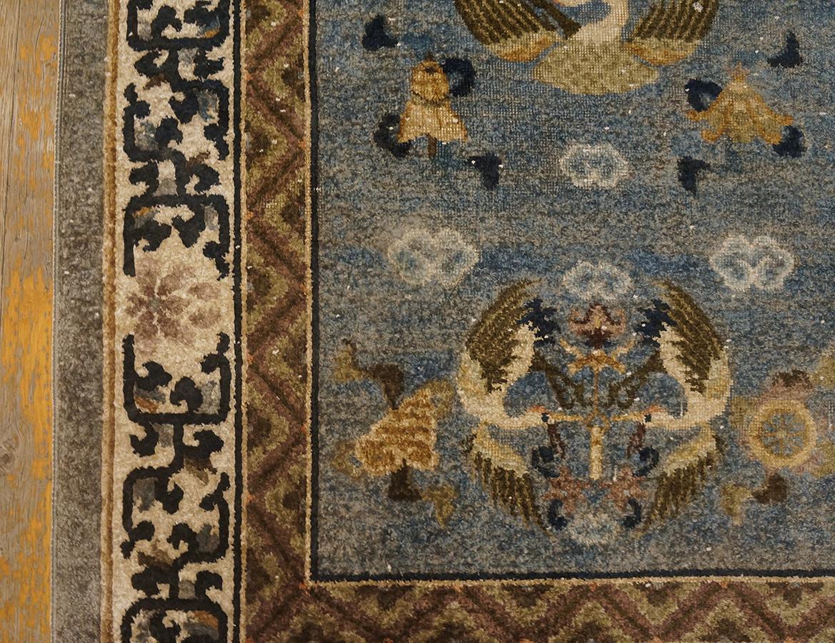 Late 20th Century Vintage 1980s Chinese Silk Carpet (  3' x 5' - 92 x 152 cm ) For Sale